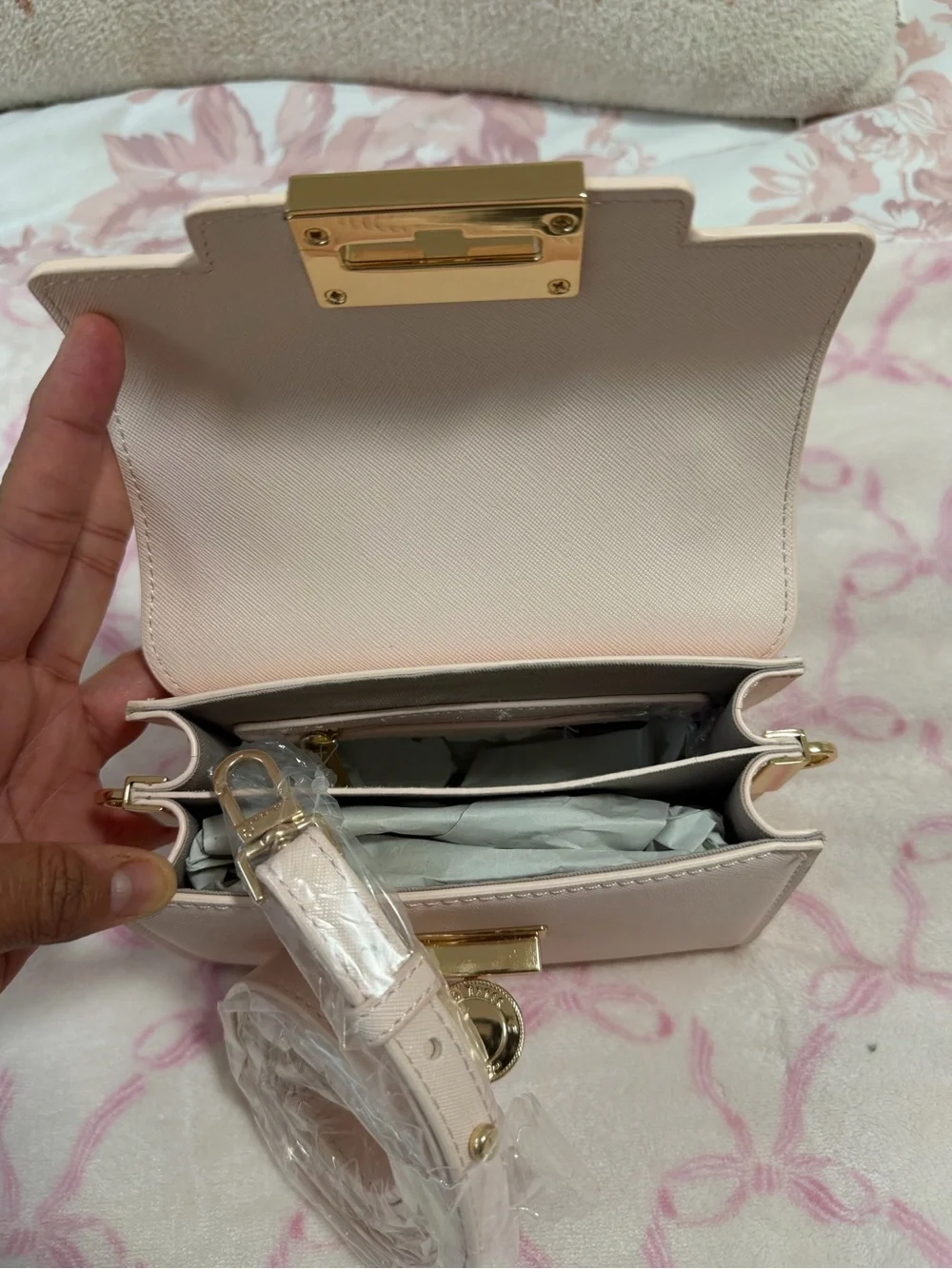 Ted Baker Elegant Top-Handle Mini Bag in Blush Pink